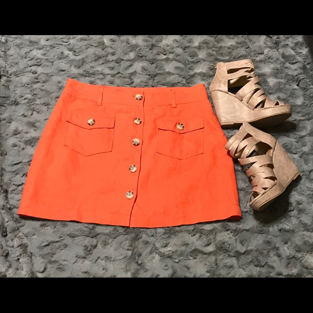 🔥Final Price🔥Love Tree linen mini skirt size L - Picture 1 of 8